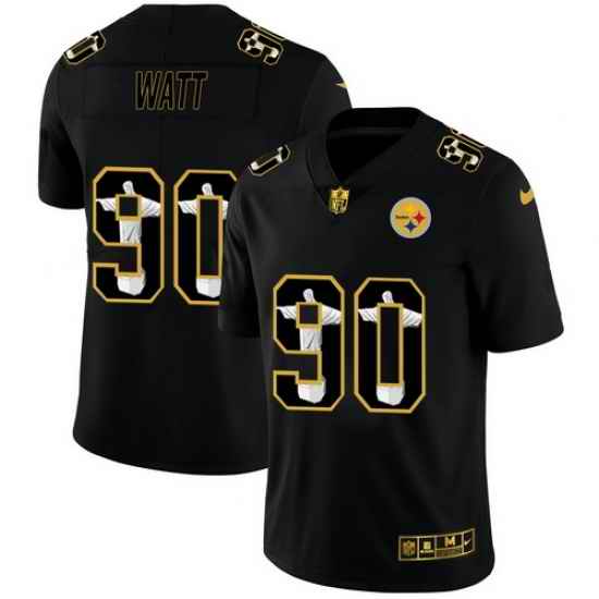 Steelers 90 T J  Watt Black Jesus Faith Edition Limited Jersey